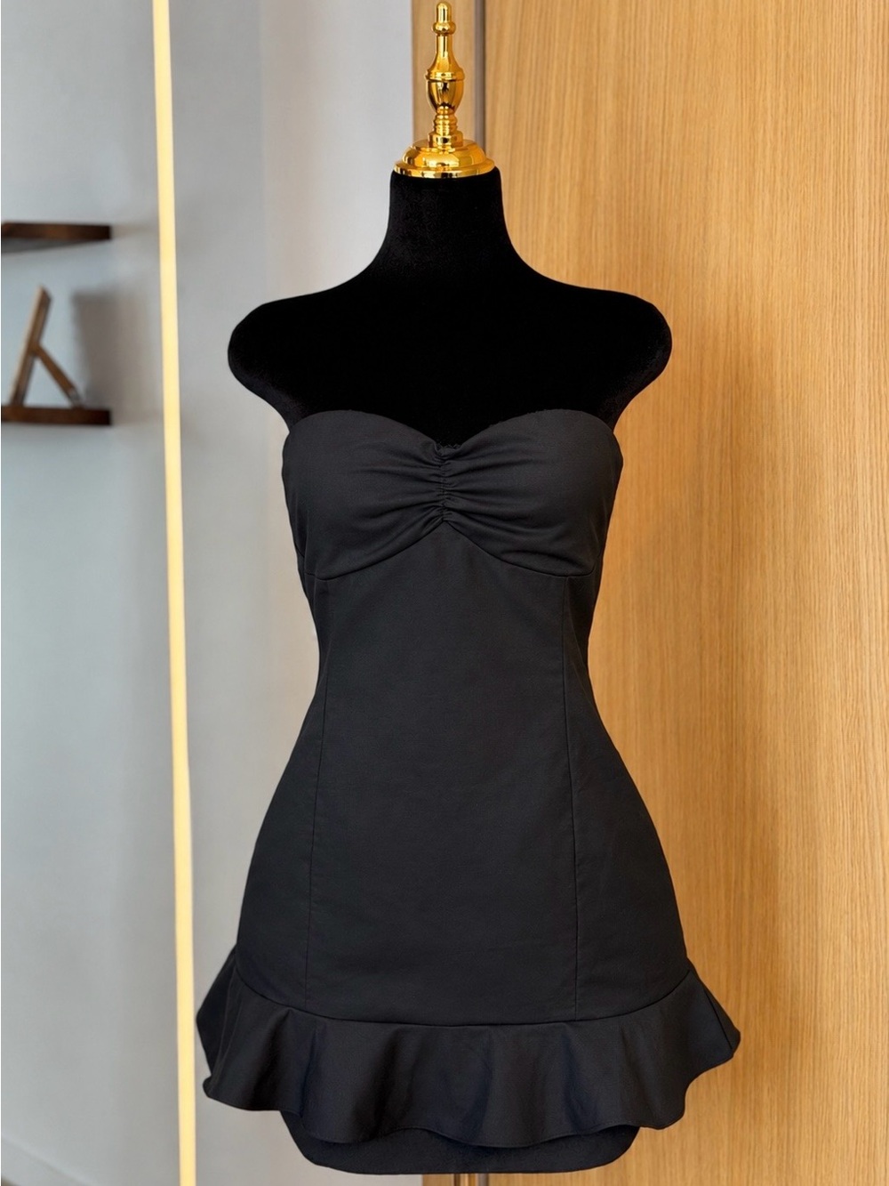 Peppermayo Black Coquette Party Girl Strapless Mini Bustier Dress |Classic Muse